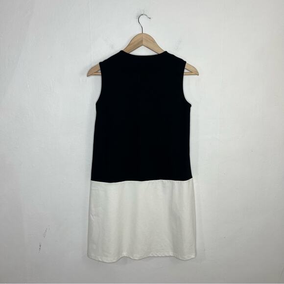NWT Marie Hell Black White Tunic Shift Mini Mod Retro Dress Sustainable Small - Picture 2 of 12